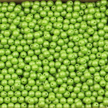 Round Beads Powdery - Lime 4mm [50szt]